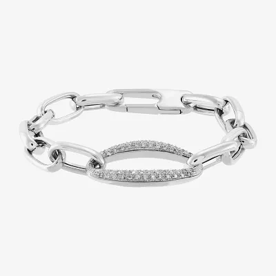 Sterling Silver 7.5 Inch Semisolid Paperclip Chain Bracelet
