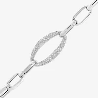 Sterling Silver 7.5 Inch Semisolid Paperclip Chain Bracelet