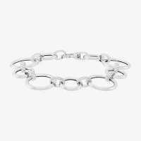Sterling Silver 7.5 Inch Hollow Link Chain Bracelet