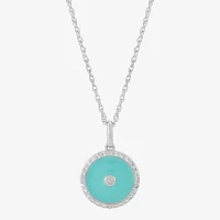 Womens 1/5 CT. Natural White Diamond Sterling Silver Round 18 Inch Pendant Necklace