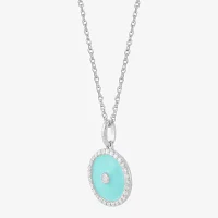 Womens 1/5 CT. Natural White Diamond Sterling Silver Round 18 Inch Pendant Necklace