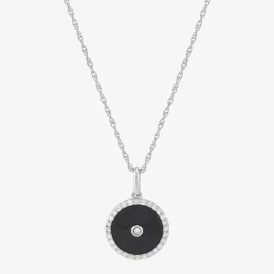 Womens 1/5 CT. Natural White Diamond Sterling Silver Round Pendant Necklaces