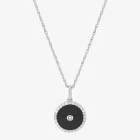 Womens 1/5 CT. Natural White Diamond Sterling Silver Round Pendant Necklaces