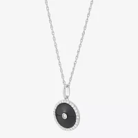 Womens 1/5 CT. Natural White Diamond Sterling Silver Round Pendant Necklaces