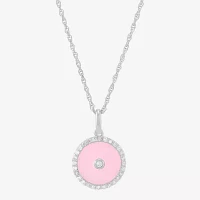 Womens 1/5 CT. Natural White Diamond Sterling Silver Round Pendant Necklace
