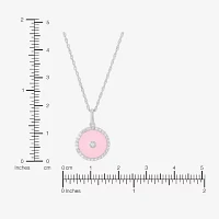 Womens 1/5 CT. Natural White Diamond Sterling Silver Round Pendant Necklace