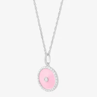 Womens 1/5 CT. Natural White Diamond Sterling Silver Round Pendant Necklace