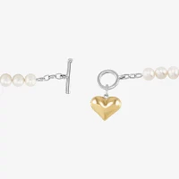 Diamond Accent White Cultured Freshwater Pearl Heart Strand Bracelets