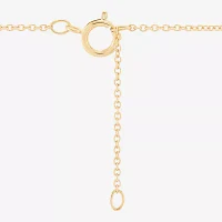 Womens Diamond Accent Lab Created White Opal 10K Gold Moon Pendant Necklace