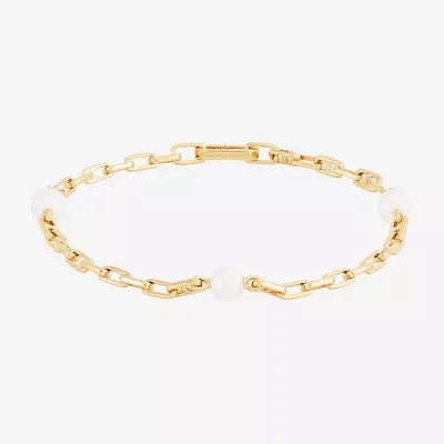 14K Gold Over Silver 7.25 Inch Link Chain Bracelet