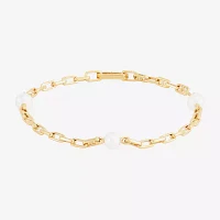 14K Gold Over Silver 7.25 Inch Link Chain Bracelet