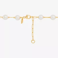 Womens 14K Gold Over Silver 8 Inch Paperclip Chain Bracelet
