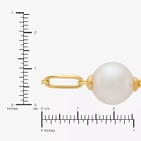 Womens 14K Gold Over Silver 8 Inch Paperclip Chain Bracelet