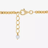 14K Gold Over Silver 7.5 Inch Bead Chain Bracelet