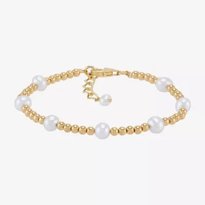 14K Gold Over Silver 7.5 Inch Bead Chain Bracelet