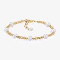 14K Gold Over Silver 7.5 Inch Bead Chain Bracelet