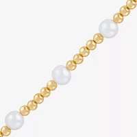 14K Gold Over Silver 7.5 Inch Bead Chain Bracelet