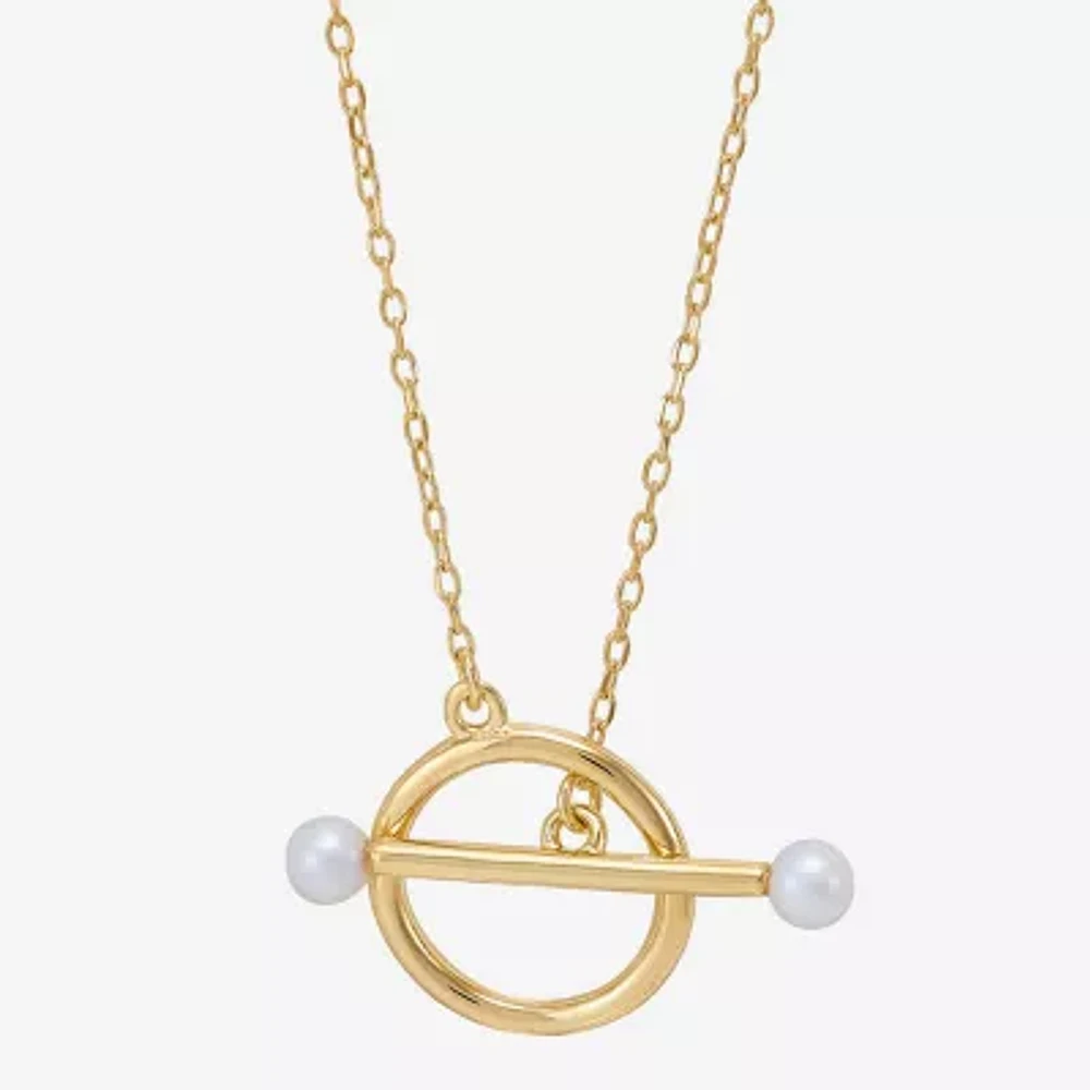 Womens Dyed White Cultured Freshwater Pearl 14K Gold Over Silver 18 Inch Pendant Necklace