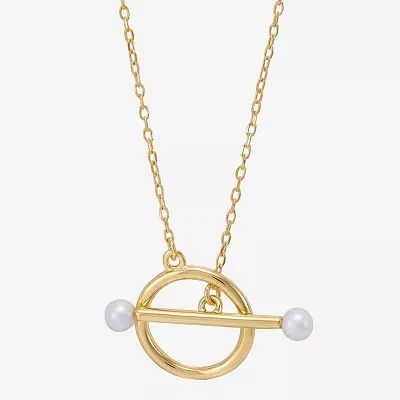 Womens Dyed White Cultured Freshwater Pearl 14K Gold Over Silver 18 Inch Pendant Necklace