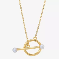 Womens Dyed White Cultured Freshwater Pearl 14K Gold Over Silver 18 Inch Pendant Necklace