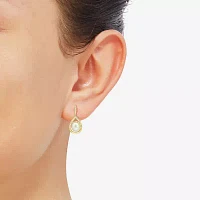 Womens White Cultured Freshwater Pearl 14K Gold Over Silver Sterling Silver Drop Earrings