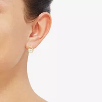 White Cultured Freshwater Pearl 14K Gold Over Silver Sterling Silver Drop Earrings