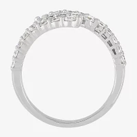 (H-I/Si2) Womens 2.5MM 1 1/2 CT. T.W. Lab Grown White Diamond 10K Gold Bypass  Band