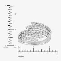 (H-I/Si2) Womens 2.5MM 1 1/2 CT. T.W. Lab Grown White Diamond 10K Gold Bypass  Band