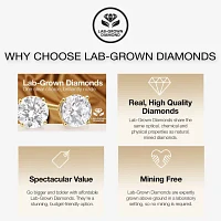 (G-H / Si1-Si2) 1 CT. T.W. Lab Grown White Diamond 14K Gold Over Silver 8.7mm Round Stud Earrings