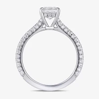 Signature By Modern Bride (F / Si1) Womens 1 3/4 CT. T.W. Lab Grown White Diamond 10K White Gold Side Stone Engagement Ring