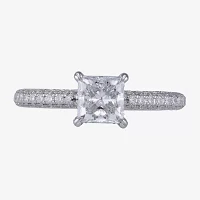 Signature By Modern Bride (F / Si1) Womens 1 3/4 CT. T.W. Lab Grown White Diamond 10K White Gold Side Stone Engagement Ring