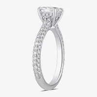 Signature By Modern Bride (F / Si1) Womens 1 3/4 CT. T.W. Lab Grown White Diamond 10K White Gold Side Stone Engagement Ring