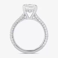 Signature By Modern Bride (F / Si1) Womens 2 3/4 CT. T.W. Lab Grown White Diamond 14K White Gold Side Stone Engagement Ring