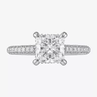 Signature By Modern Bride (F / Si1) Womens 2 3/4 CT. T.W. Lab Grown White Diamond 14K White Gold Side Stone Engagement Ring