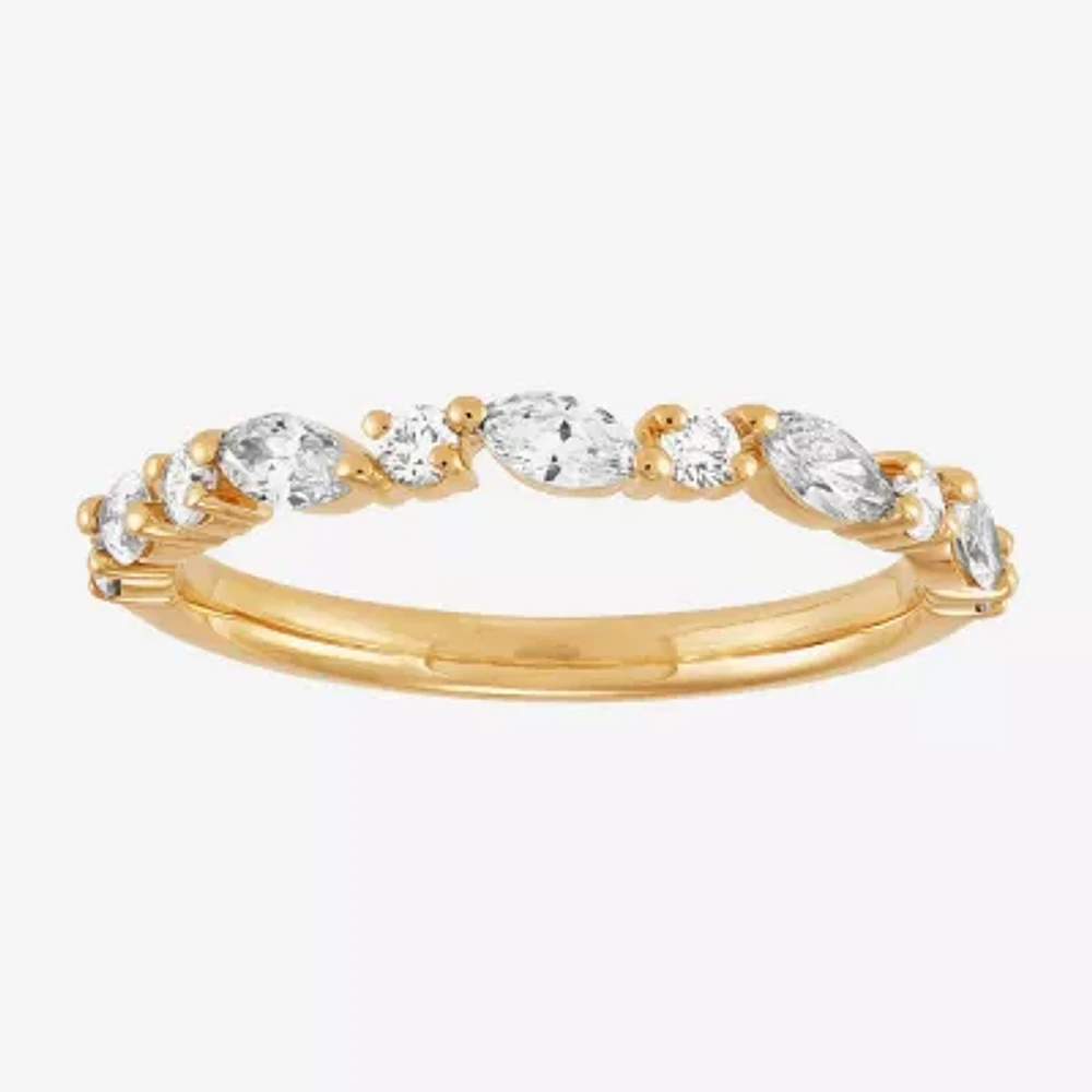 (H-I / Si2) Womens 1/2 CT. T.W. Lab Grown White Diamond 10K Gold Wedding Band