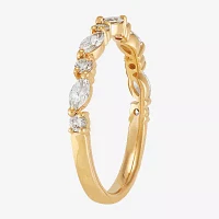 (H-I / Si2) Womens 1/2 CT. T.W. Lab Grown White Diamond 10K Gold Wedding Band
