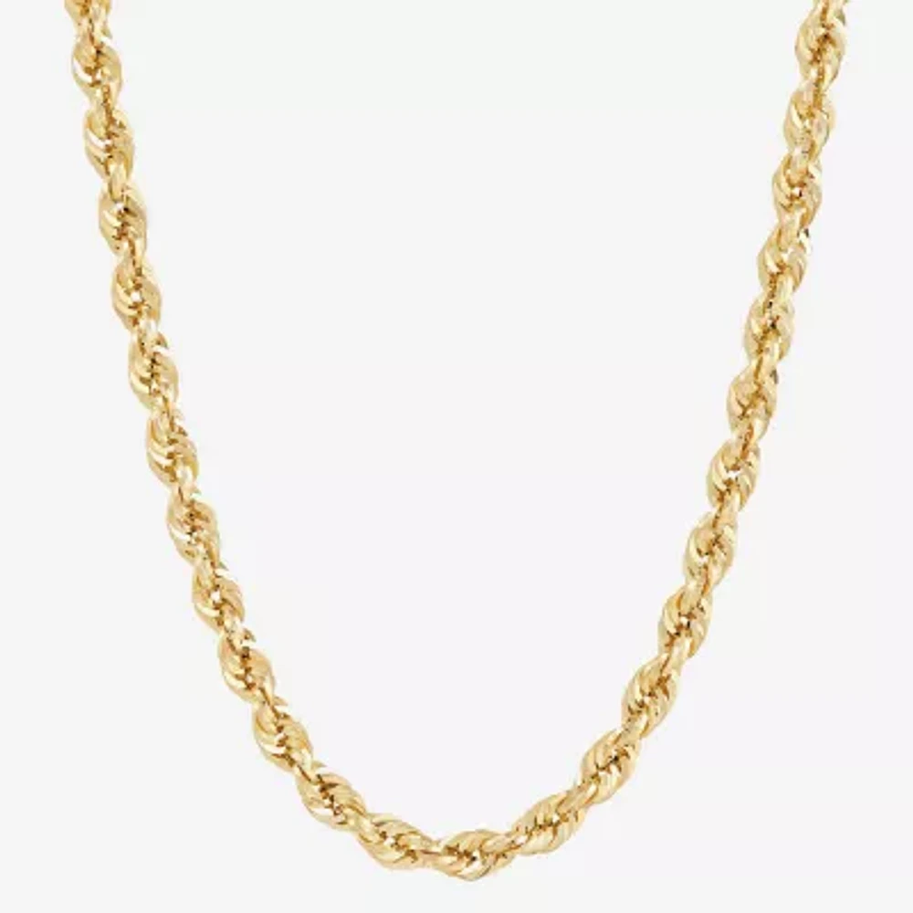 Unisex Adult 10K Gold Inch Rope Chain Necklace