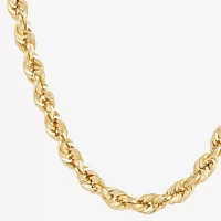 Unisex Adult 10K Gold Inch Rope Chain Necklace
