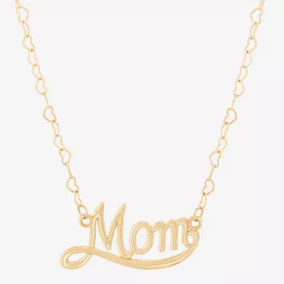 "Mom" Womens 10K Gold Pendant Necklaces