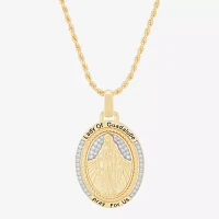 Mens White Cubic Zirconia 14K Gold Over Silver Sterling Silver Cross Pendants