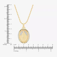 Mens White Cubic Zirconia 14K Gold Over Silver Sterling Silver Cross Pendants