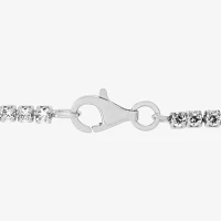 Diamonart White Cubic Zirconia Sterling Silver Oval 7.5 Inch Tennis Bracelet