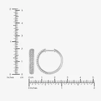 (H-I,Si2) 1 CT. T.W. Lab Grown White Diamond Sterling Silver Hoop Earrings