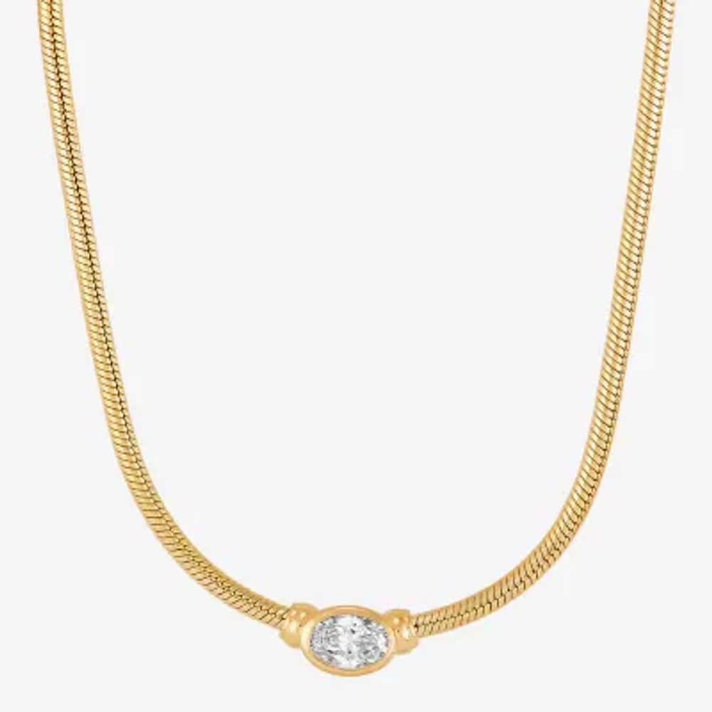 (H-I,Si2) Womens 1/2 CT. T.W. Lab Grown White Diamond 14K Gold Over Silver Sterling Silver Oval Pendant Necklace