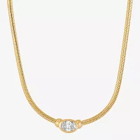 (H-I,Si2) Womens 1/2 CT. T.W. Lab Grown White Diamond 14K Gold Over Silver Sterling Silver Oval Pendant Necklace