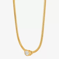 (H-I,Si2) Womens 1/2 CT. T.W. Lab Grown White Diamond 14K Gold Over Silver Sterling Silver Oval Pendant Necklace