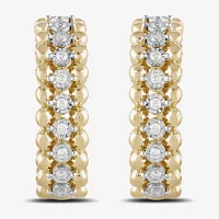 1/4 CT. T.W. Lab Grown White Diamond 14K Gold Over Silver Sterling Silver 24.6mm Hoop Earrings