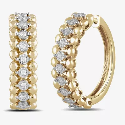1/4 CT. T.W. Lab Grown White Diamond 14K Gold Over Silver Sterling Silver 24.6mm Hoop Earrings