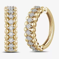 1/4 CT. T.W. Lab Grown White Diamond 14K Gold Over Silver Sterling Silver 24.6mm Hoop Earrings