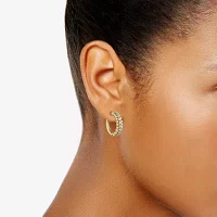 1/4 CT. T.W. Lab Grown White Diamond 14K Gold Over Silver Sterling Silver 24.6mm Hoop Earrings